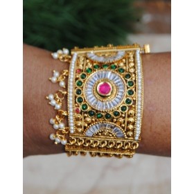 Multicolor Designer Bracelet with White Crystals